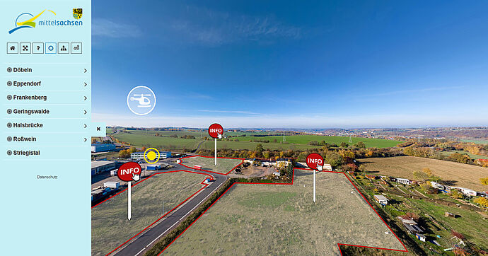 Luftbild - 360 Grad Aufnahme eines Gewerbegebietes