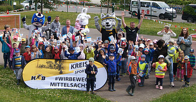Sportliches Kinderfest in der KiTa "Spatzennest" in Lunzenau (Foto: Landratsamt Mittelsachsen)