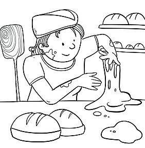 Zeichnung: Bäckerin