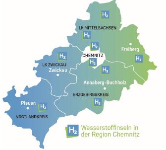 H2 Wasserstoffinseln in der Region Chemnitz